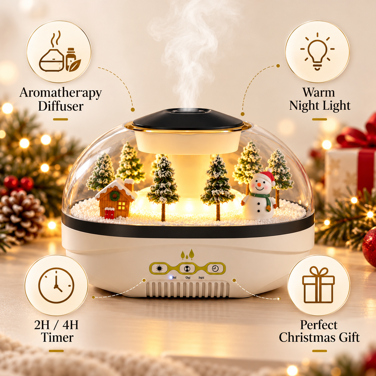 Snowy Village Christmas Humidifier – Merry Magic
